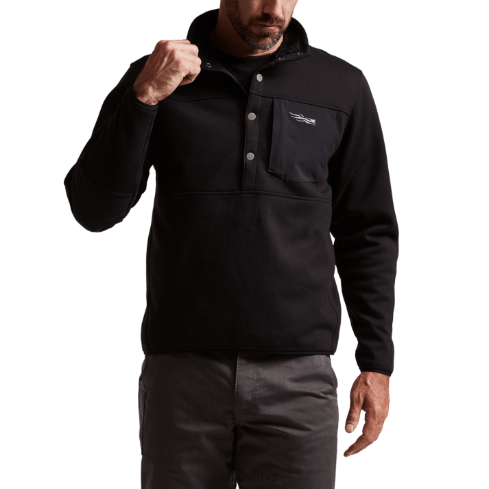 priekyje užsegamas vilnos SITKA Gear vyrų RD26204 juodas viršūnės