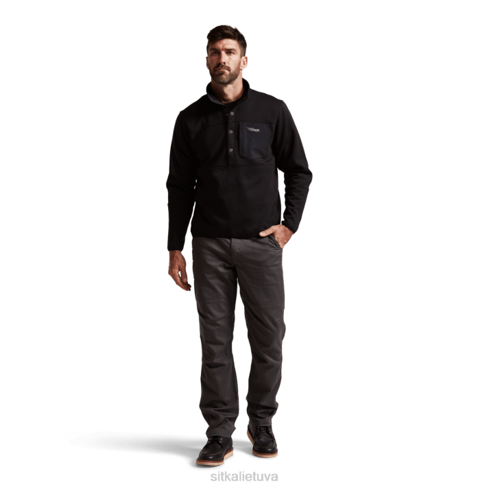priekyje užsegamas vilnos SITKA Gear vyrų RD26204 juodas viršūnės